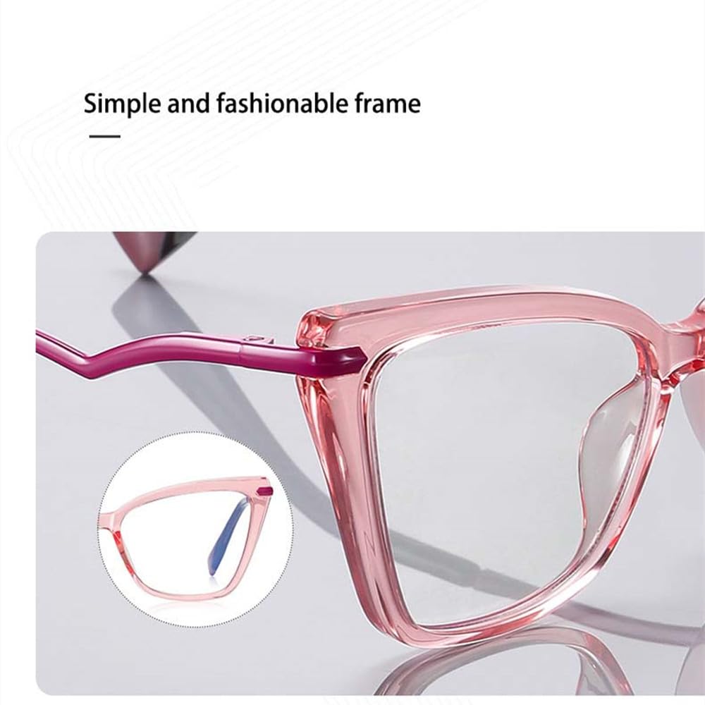 Occhiali letterari da donna alla moda con montatura Cat Eye in metallo a forma di V abbinati a lenti