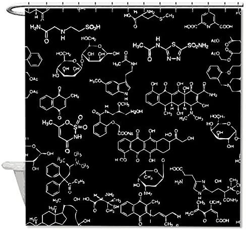 Angelly Chemical Elements Chemistry Formula Complex Chemistry Waterproof Shower Curtain 72x72 Inch