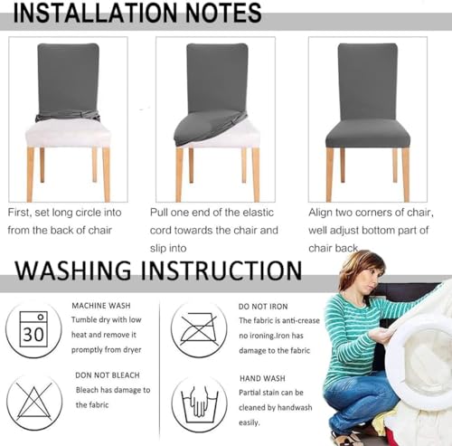 Image of Styleys Chair Covers for Dining Room, Stretch Dining Chair Cover, Washable Spandex Kitchen Chair Slipcovers (Set of 4, Natural Scenery, SD3220)
