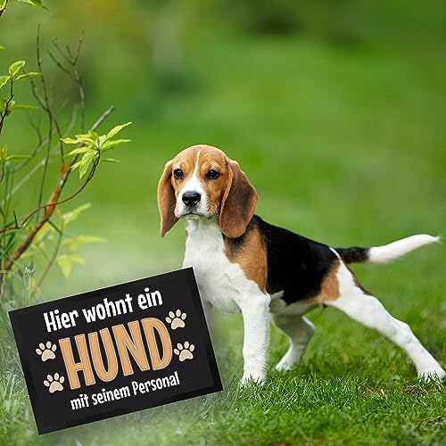 trendaffe - Fußmatte Hier wohnt EIN Hund mit seinem Personal