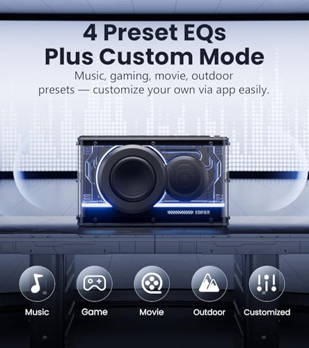 Image of Edifier QD25 Bluetooth Speaker | Portable Desktop Audio, 25W (RMS) Dynamic Sound, Hi-Res Audio, Splendid Light Effects, 15H Playtime, Bluetooth 6.0, Wireless Stereo Pairing, Black