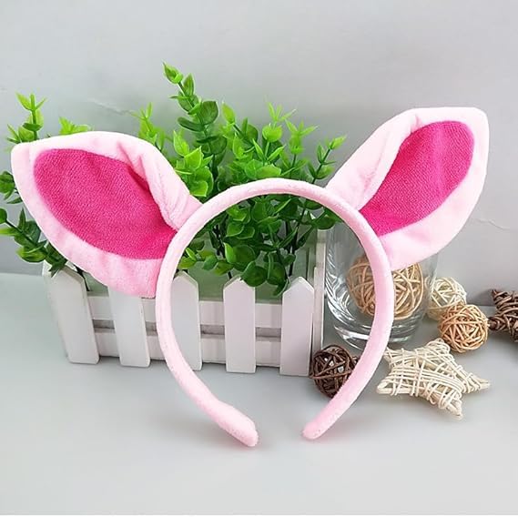 PPGGOPP Schwein Kostüm Set, Schwein Ohren Stirnband, Schweinohren Stirnband, Ohren Haarreif, Schweinenase, Rosa Schwein Kostüm Kit Zubehör,Tier Kostüm Kinder, für Karneval, Halloween