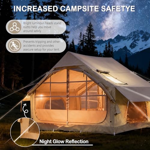 Image of Inflatable Tents for Camping,Easy Blow Up Tent with Hand Pump,4 Seasons Waterproof Air Inflatable Camping Tent House for Family Weekend Camping