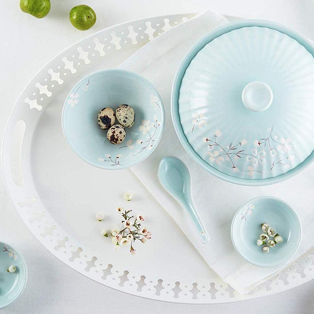 Ceramika zastawa stołowa, 18 sztuk zestaw ceramicznych zastaw stołowych porcelanowe talerze obiadowe talerze deserowe miski spodki łyżka do zupy garnek do zupy