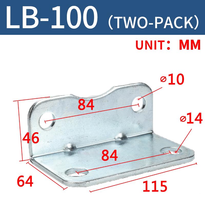 Image of Mounting Bracket for Pneumatic Cylinder, Sturdy Tripod Base for SC Series Cylinders, Fixed Base Mount (LB100)