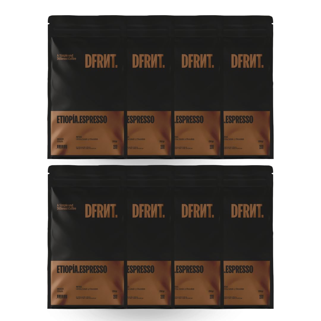 DFRNT. Etiopía Heirloom 2Kg – Café de Especialidad en Grano (86 Puntos SCA) – Specialty Coffee 100% Arábica – Notas Cítricos, Limón y Chocolate – Ideal para Espresso – Tueste Reciente en España