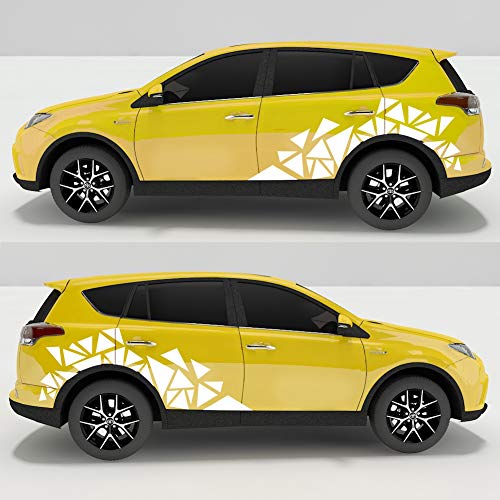 Image of 2 Pieces Triangle Car Decals Vinyl Decal Car Graphics DIY Car Body Sticker, White