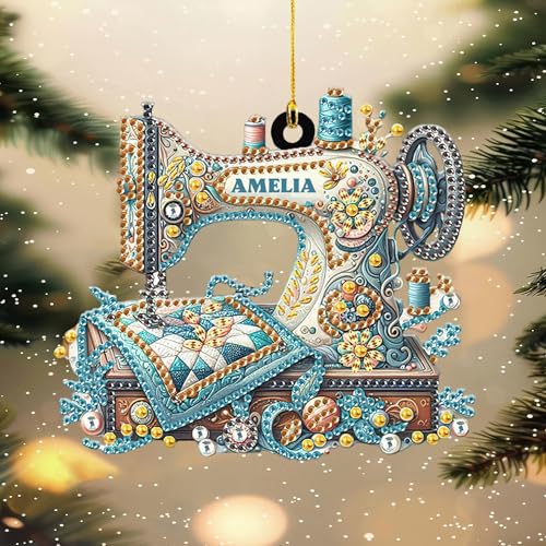 LASFOUR Personalized Sewing Machine Christmas Ornament 2025, Sewing Ornaments for