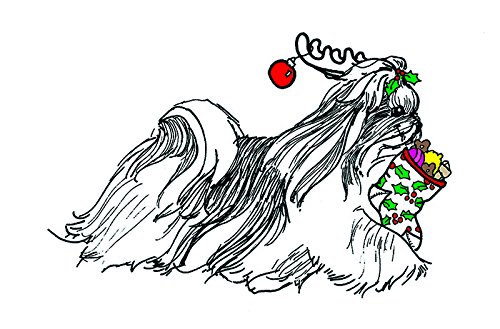(5 Pack) Shih Tzu Christmas Card (Inside Reads: Merry Christmas!)