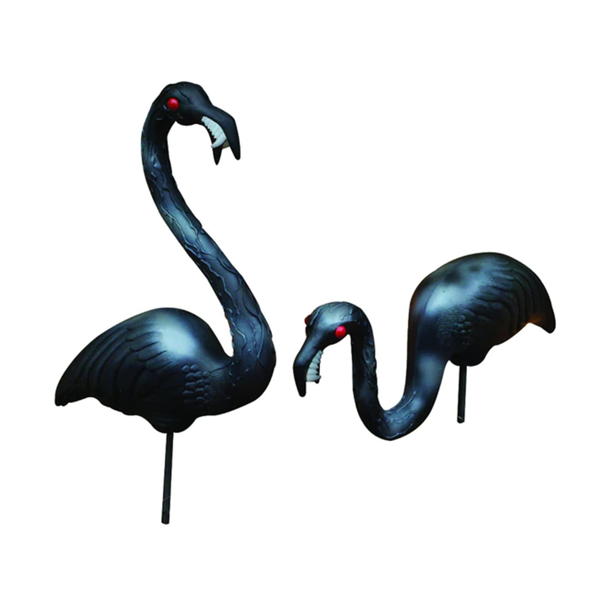UnionProducts 62363 Outdoor Original Iconic Featherstone Weather Resistant 24 Inch and 34 Inch Zombie Flamingo Yard Lawn Ornaments, Set of 2, Black