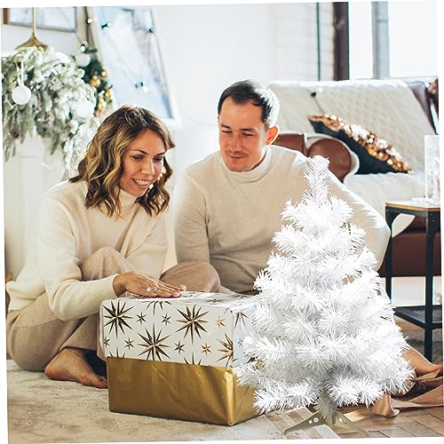 Árbol de Navidad decorativo vívido en color blanco con base resistente 7