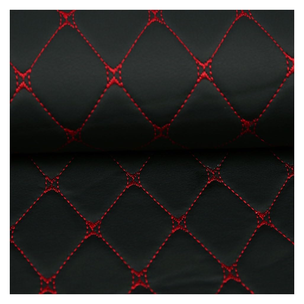 Tela de piel sintética acolchada de vinilo para tapicería, 1,4 x 1 m, tela de piel sintética impermeable para manualidades, costura, cojín de coche (negro, 1,4 x 4 m)