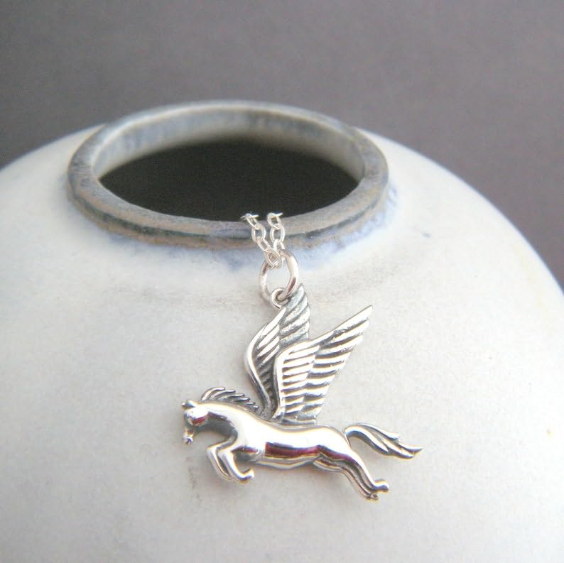 Collana piccola con pegaso volante in argento sterling 925 |WW_NLC_02634