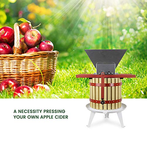 Image of Fruit and Apple Crusher - 7L Manual Juicer Grinder, Portable Fruit Scratter Pulper for Wine and Cider Pressing (Stainless Steel, 1.8 Gallon, Red)