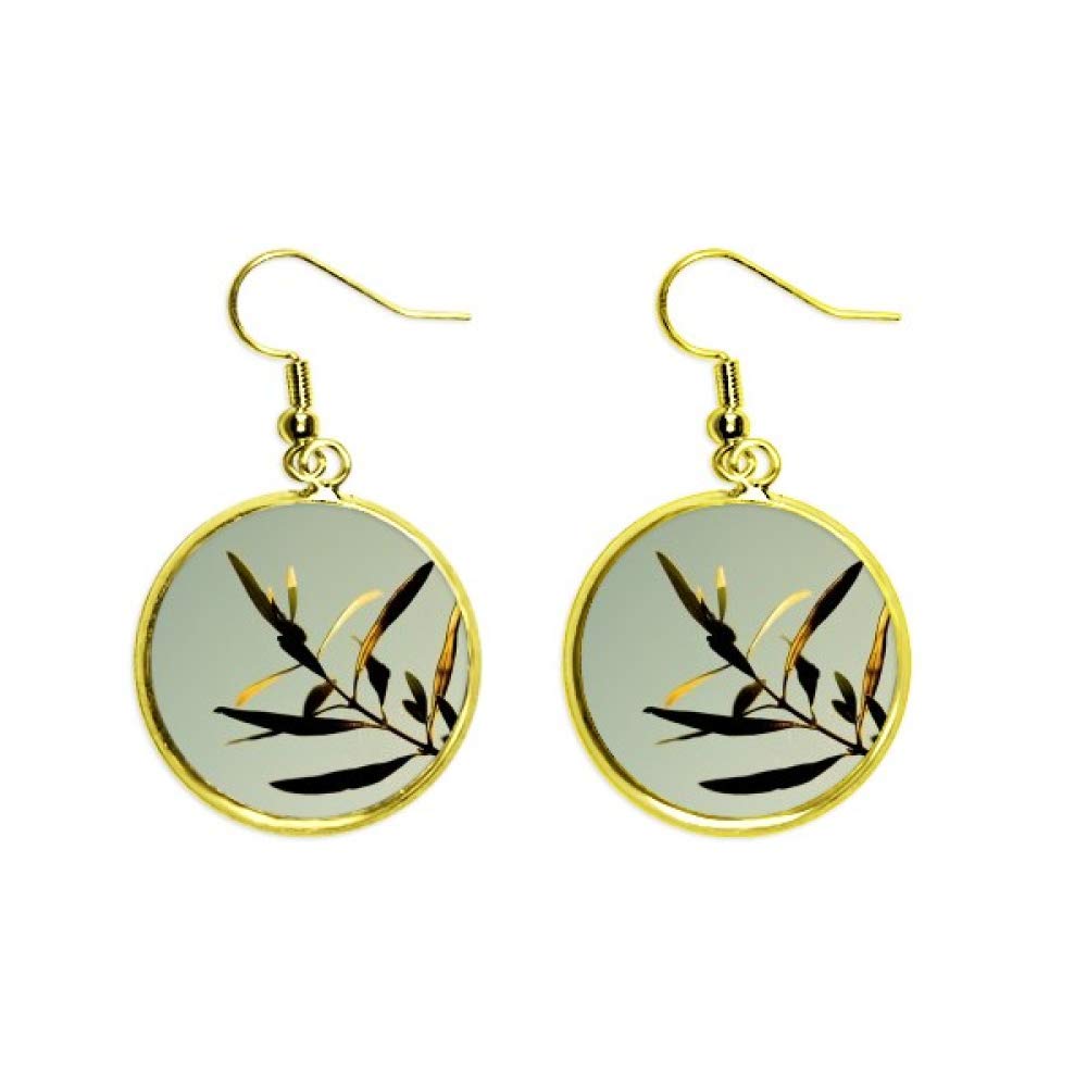 Pendientes de hoja dorados largos estilo drop para mujer joyería elegante 2