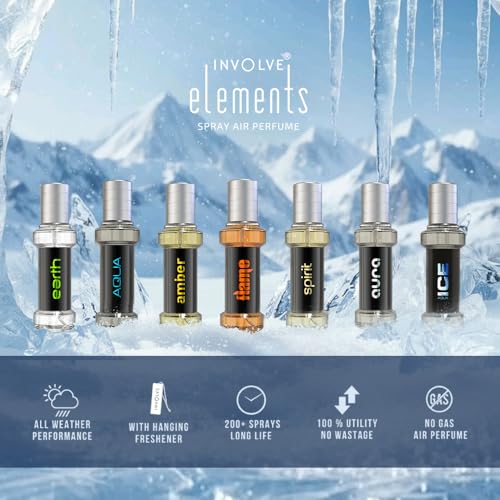 Image of INVOLVE Elements Aqua Ice Spray Air Perfume Fine Fragrance Scent Air Freshener - IELE07-30ml | Car fresheners | Car accessories interior | Long lasting fragrance | Car perfume | Car Accessories 2026