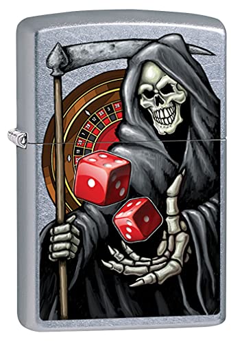 Encendedor Zippo Grim Reaper Gambling Street Chrome miniatura 1