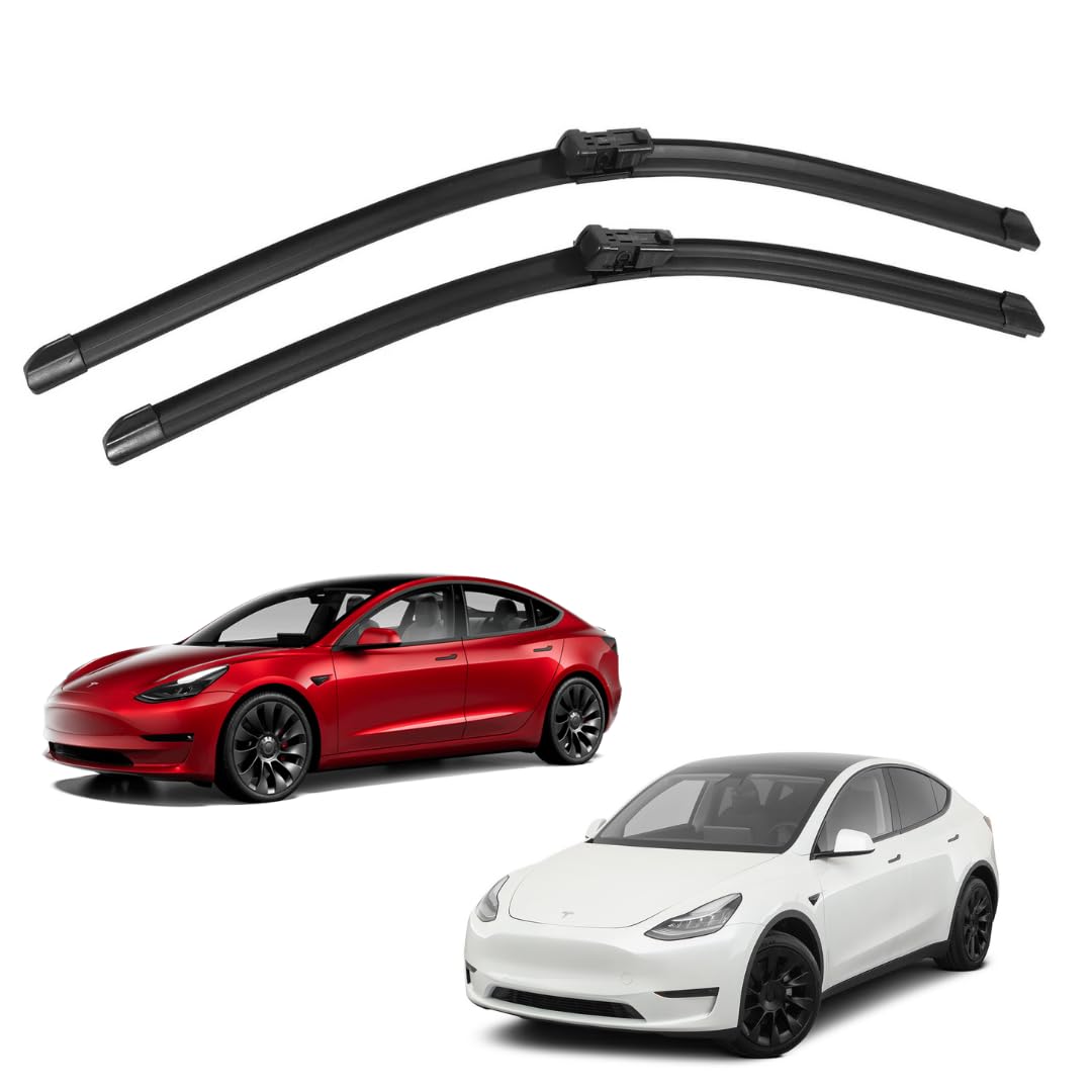 Windshield Wiper Blades - 26"+19" Front Window Wiper - Compatible with Tesla Model 3 2017-2023, Model Y 2020-2023 - Factory Aftermarket