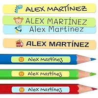 100 Etiquetas Adhesivas Personalizadas para lápices, bolis y