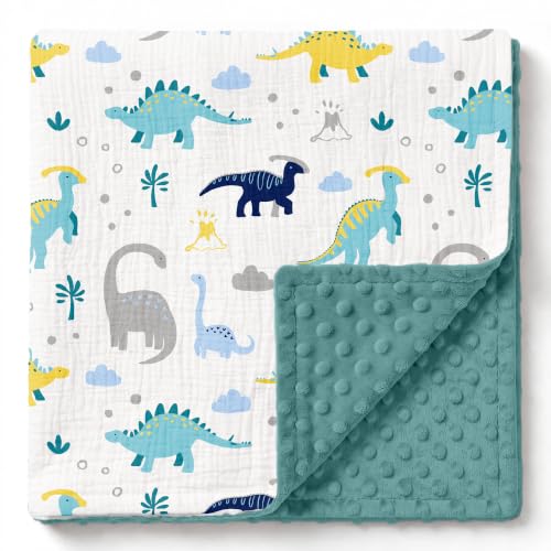 Image of GLLQUEN BABY Muslin Baby Blankets for Boys, 2-Layer Toddler Blanket