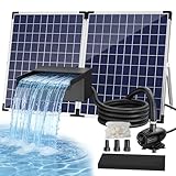 Biling Set di cascata solare in acciaio inox da 50 W, completo di pompa e filtro 40 W, 210...