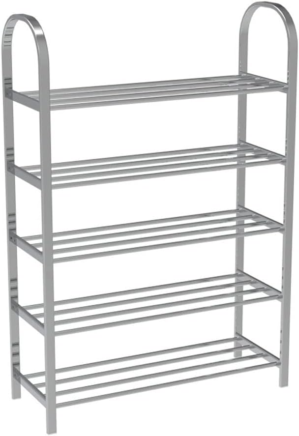Shoe Rack 3-Tier Shoe Rack, Stainless Steel Shoe Shelf, Simple Thick Metal Shoe Storage Organizer Rack, Ideal for Entryway Hallway Living Room Bedroom Shoe Shelf (Color : A) (C)