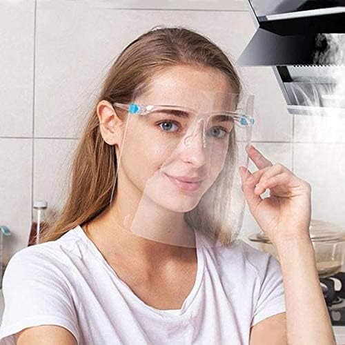 Safety Face Shields with Glasses Frames - Ultra Clear Anti Fog Protective Full Face Shields to Protect Eyes, Nose, Mouth