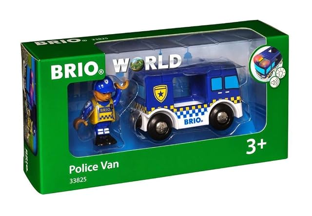 Foto 2 de 5 de BRIO World - Furgoneta de policía con luz, Accesorio tren de madera 3+
