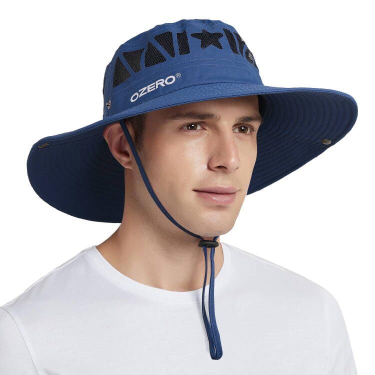 OZERO Beach Bucket Hats for Men: Breathable with Wide Brim UV Protection for Summer Hiking Fishing