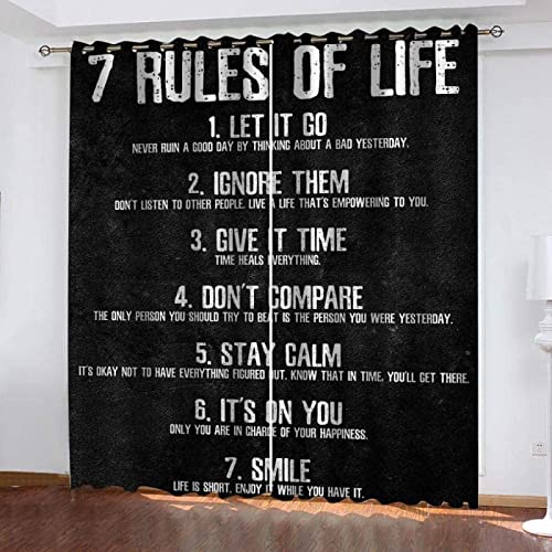 Inspirational Quote Blackout Curtains, 2 Panels, 42