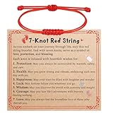 DAYANEY 7 Knot Baby Bracelet, Red String Bracelets Christmas Baby Girl Boy Gifts, Kabbalah Red Rope Bracelet as Stocking Stuffers for Kids, Baby Shower Basket Infant Jewelry Pulsera Roja Para Bebe