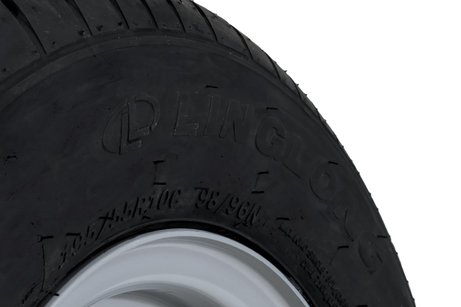 Ruota rinforzata per rimorchio 195/55 R10C 98/96N con cerchio 6Jx10" H2 5x112 ET-4. Solida e adatta a carichi fino a 900 kg.