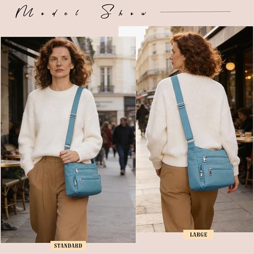 Image of VOLGANIK ROCK RFID Purses for Women Fabric Nylon Multi Pocket Crossbody Bag Ladies Travel Handbag