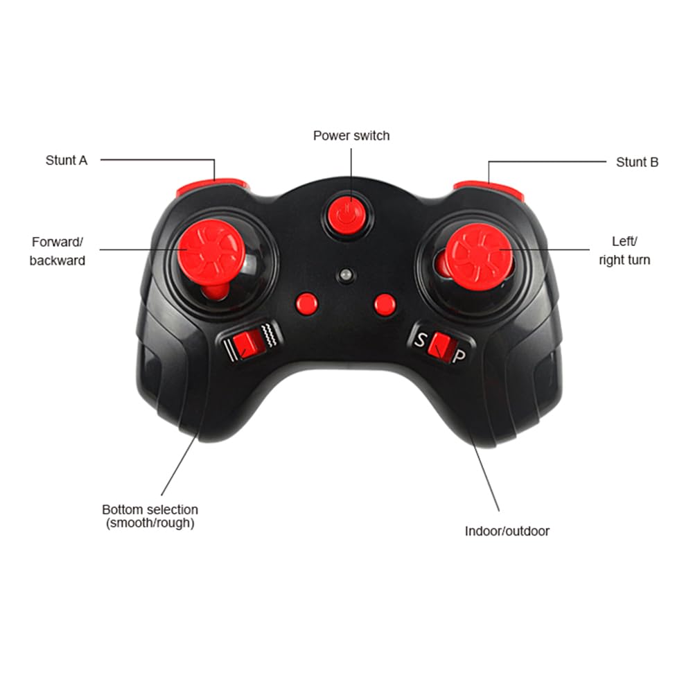 Goolsky Motocicletta acrobatica telecomandata Motocicletta acrobatica autobilanciante 1/6 Motocicletta telecomandata 2.4G Gira sul Posto/Bilanciamento autostabilizzante/Drift a 360° 3 batterie
