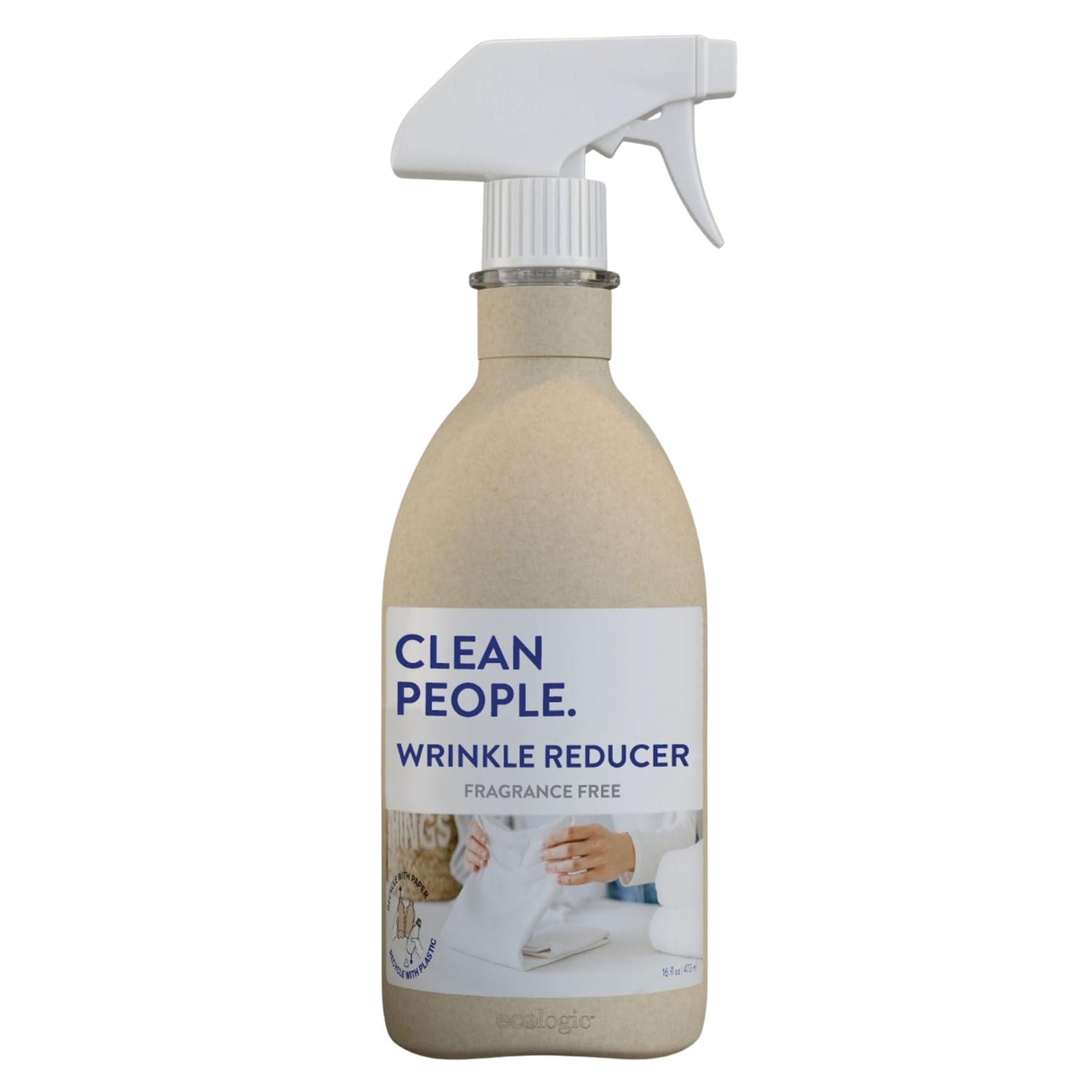 Clean People Wrinkle Reducer Spray - Clean Ingredients - Non-Toxic Formula - Removes Wrinkles, Static, and Odors - Unscented - Fabric Safe - 16oz…