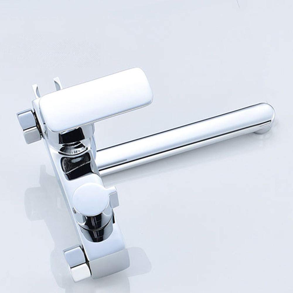 grifo cocina pared Pistola rociadora, revestimiento de cromo de cobre completo, grifos de cocina fregadero, doble asa, lavadero, giratorio, grifo-Cromo A