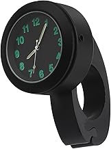 TNSLAND Montre Moto Guidon, Montre Vélo Nocturne pour Lumineux, Alliage d'aluminium Support étanche horloges pour Moto pour poignées 22-25 mm (Noir)