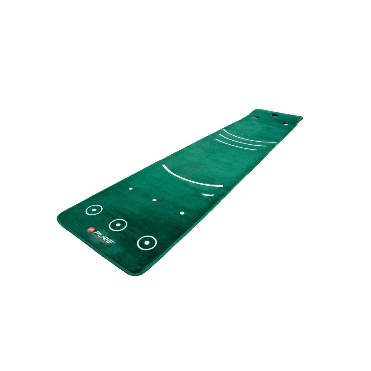 Pure2Improve - Doppelkorn-Puttingmatte mit Besen - Tragbare Golf-Trainingsmatte für den Innen- und Außenbereich, Grün, 70x335cm