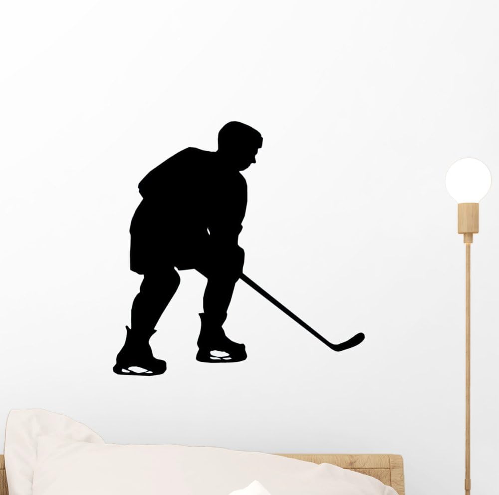 Wallmonkeys WM278294 Hockey Silhouette Wall Decal Peel and Stick Graphic (12 in H x 8 in W)