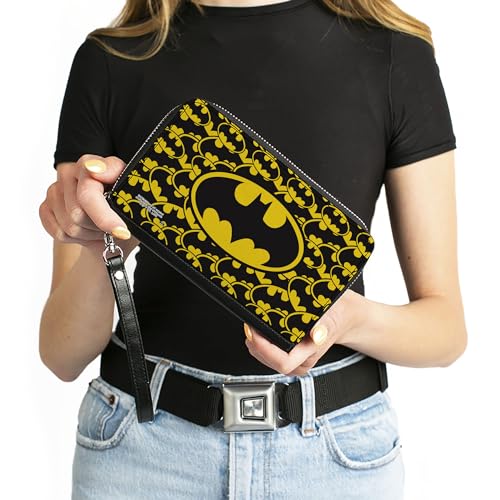 Buckle-Down Women's PU Zip Around Wallet Rectangle-Batman, 7.5"x4.5"4