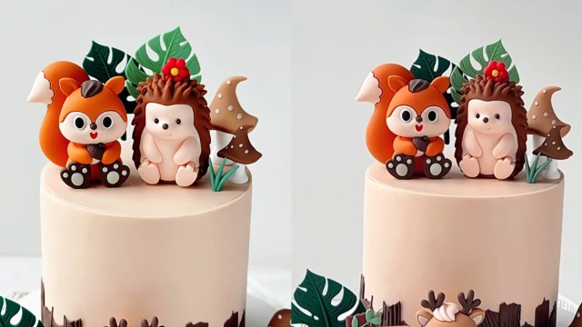 Gyufise 17 decorazioni per torte a forma di animali del bosco