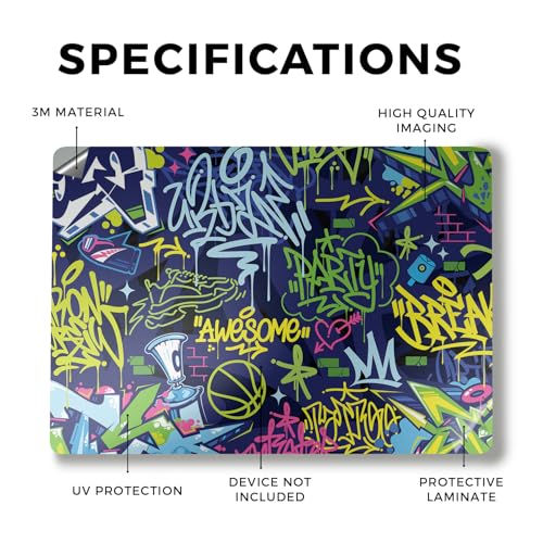 Image of Laptop Skin Compatible with Alienware M18 R2 (2024) - Neon Tags - Premium 3M Vinyl Protective Wrap Decal Cover - Easy to Apply | Crafted in The USA by MightySkins