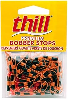 Thill Premium Bobber Stops for Fishing Floats, Fishing Gear and Accessories, 40 Pack, Fluorescent Orange