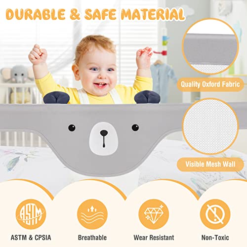 Honey Joy Bed Rail For Toddlers, 77-In Extra Long, Portable Safety Bed Guardrail W/Double Safety Child Lock, Foldable Baby Bed Rail Guard, Fit King & Queen Full Twin Size Bed Mattress (77 Inch, Gray) #TOP1