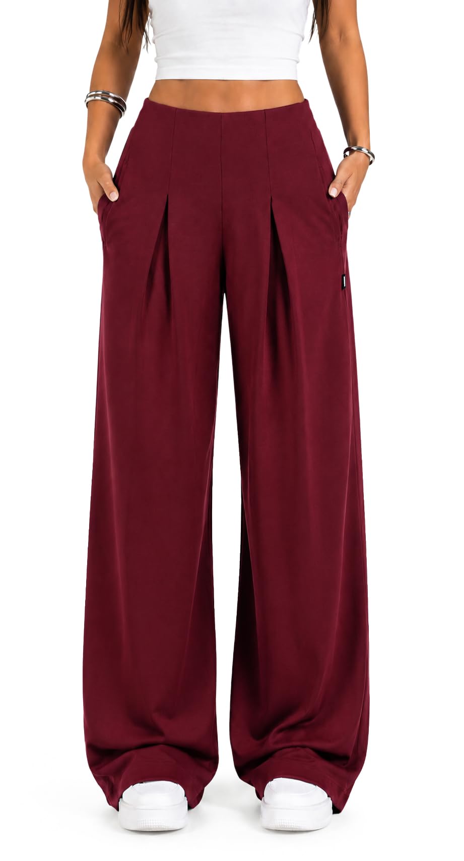 SMILODOX Jogginghose Damen Vanea, Loose Fit, Trainingshose Damen, Freizeithose Damen, Weite Hosenbeine, elastisches Strickgewebe, bequemer Bund, für Gym, Freizeit & Homewear