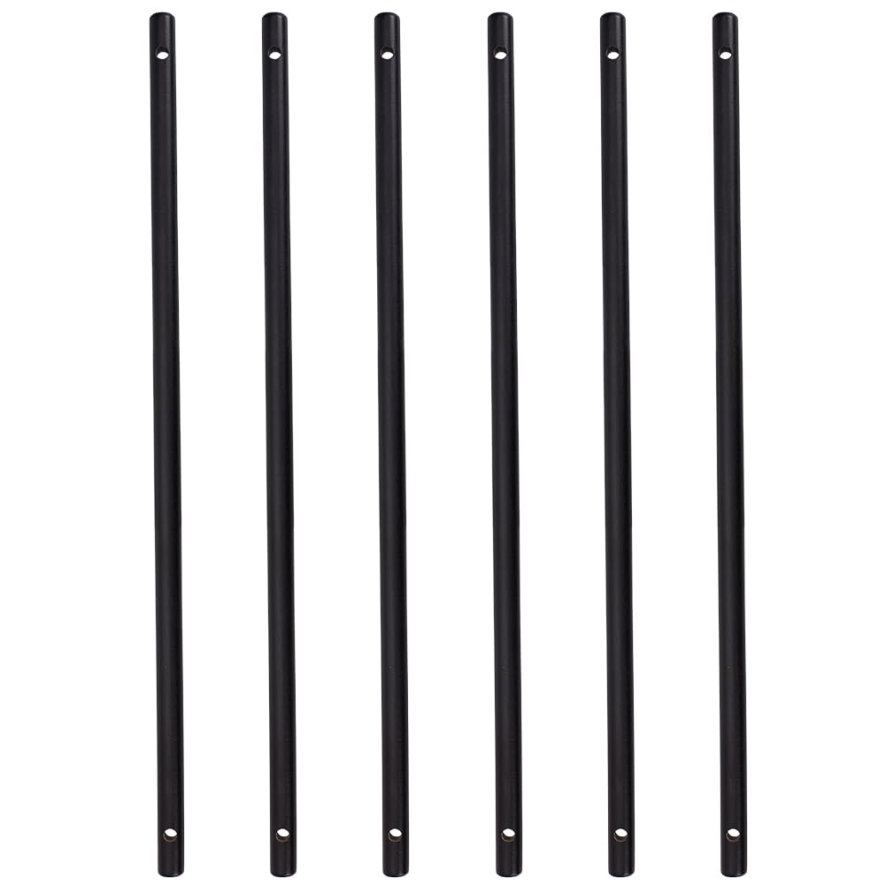 BENECREAT 6Pcs Wooden Dowels with Two Holes, 40cm/15.7 Inch Black Round Wooden Rod Sticks for Quilt Wall Hanging, Tapestry, Weaving, DIY Hardwood Craft (Hole: 6mm)