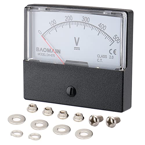 Image of BAOMAIN DH-670 DC 0-500V Class 2.5 Analog Panel Volt Meter