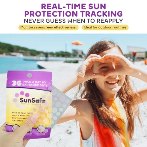 Image of Pro White Sun Safe UV Dots- Water-Resistant Sunblock Stickers Protect Skin with SPF 30 Coverage- Track Sun Exposure with Easy-to-Use Sunscreen Dot- Ideal for Beach Days & Outdoor Fun-2 pack