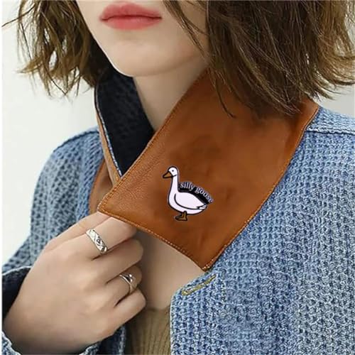 Image of yangwenyuanGoose Brooch Silly Goose Humorous Letter Brooch Badge Cartoon Animal Design Hard Enamel Pin Fun Goose Pin Cute Collar Pin Suitable for Backpacks Jackets Gifts DIY Accessories Clothing Hat Decorations