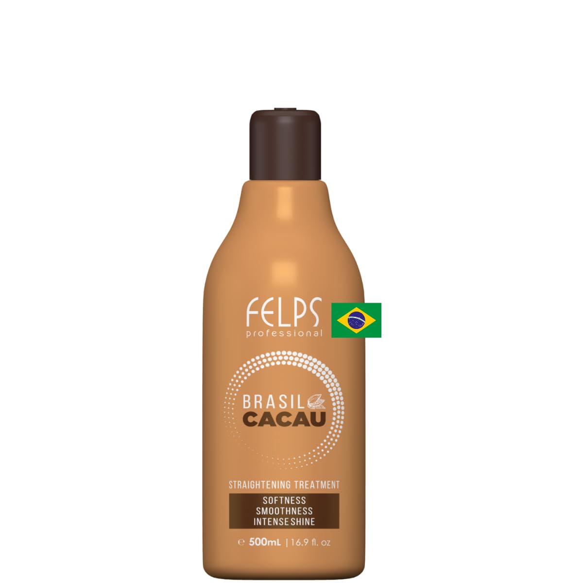 Felps Professional Cacau Keratin Hair Straightening Treatment, Softness, Smoothness, Intense Shine, 16.9 fl oz